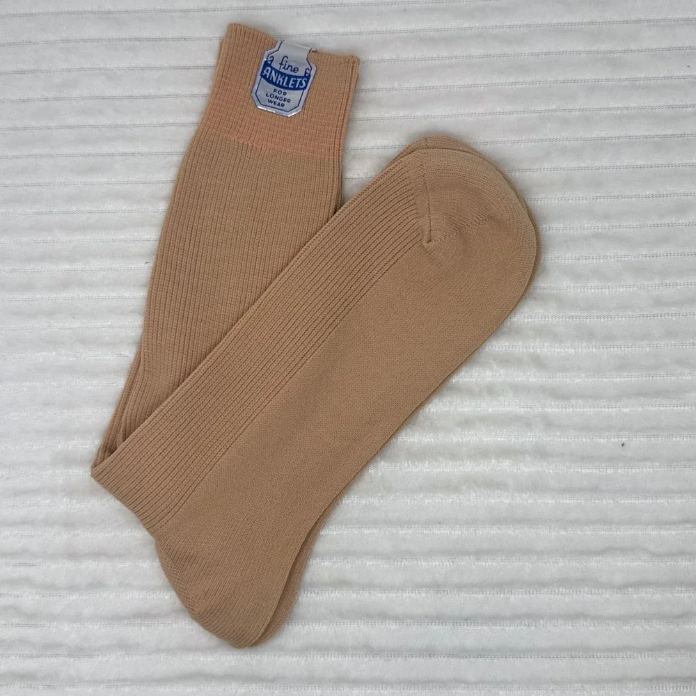 Vintage Deadstock Men's Dress Socks Lot 4 Pairs Green Beige Blue‎ Tan BanLon USA